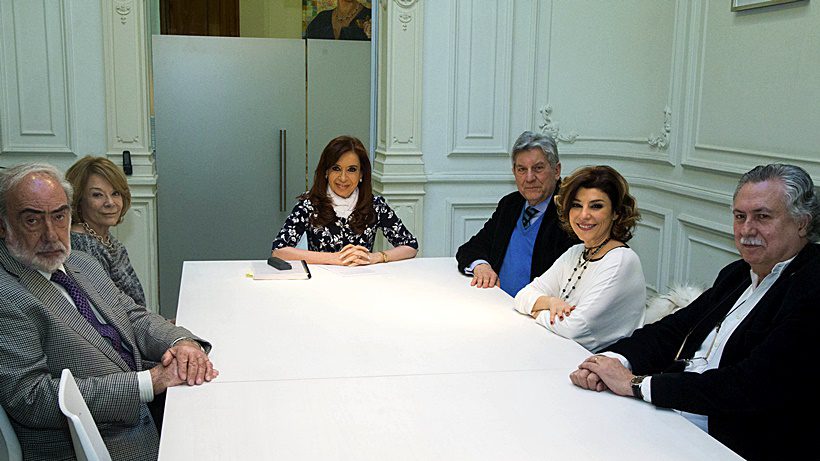 Cristina Fernández de Kirchner con la familia Papaleo