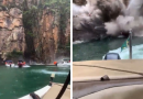 Brasil: una roca gigante aplastó tres lanchas con turistas y hay al menos dos muertos